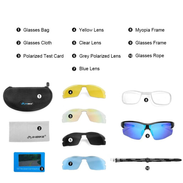 INBIKE Polarized Cycling Glasses with 5 Lenses