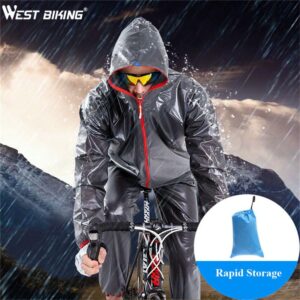 WEST BIKING Cycling Raincoat Pants Coat Set